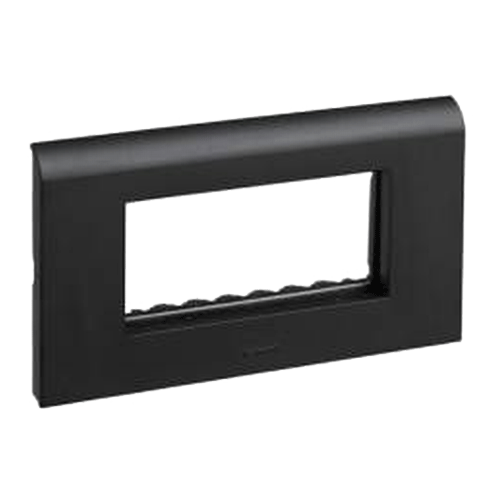 Legrand Myrius 4M Black Plate With Frame, 6732 34